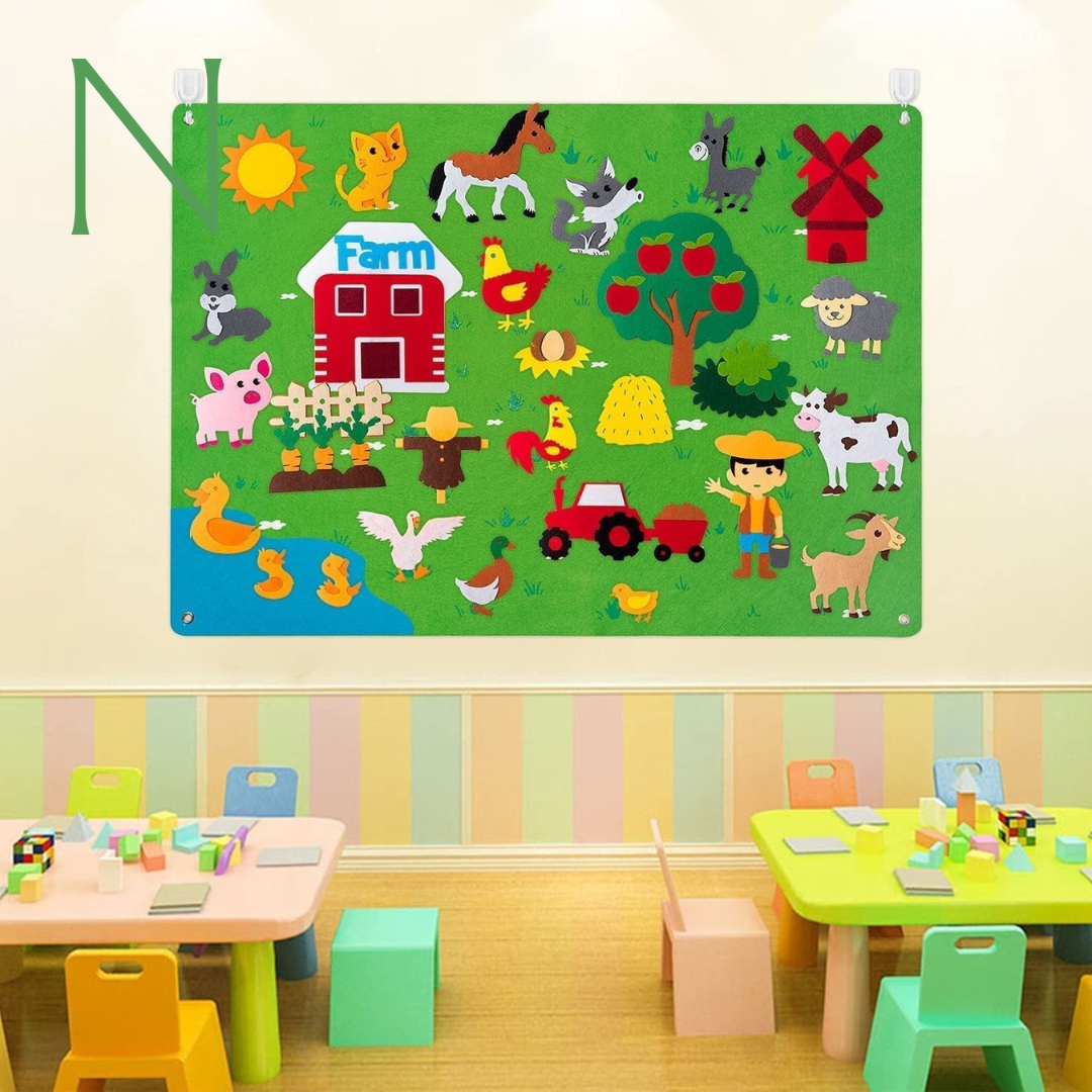 Dierenwereld - Herbruikbaar Viltbord