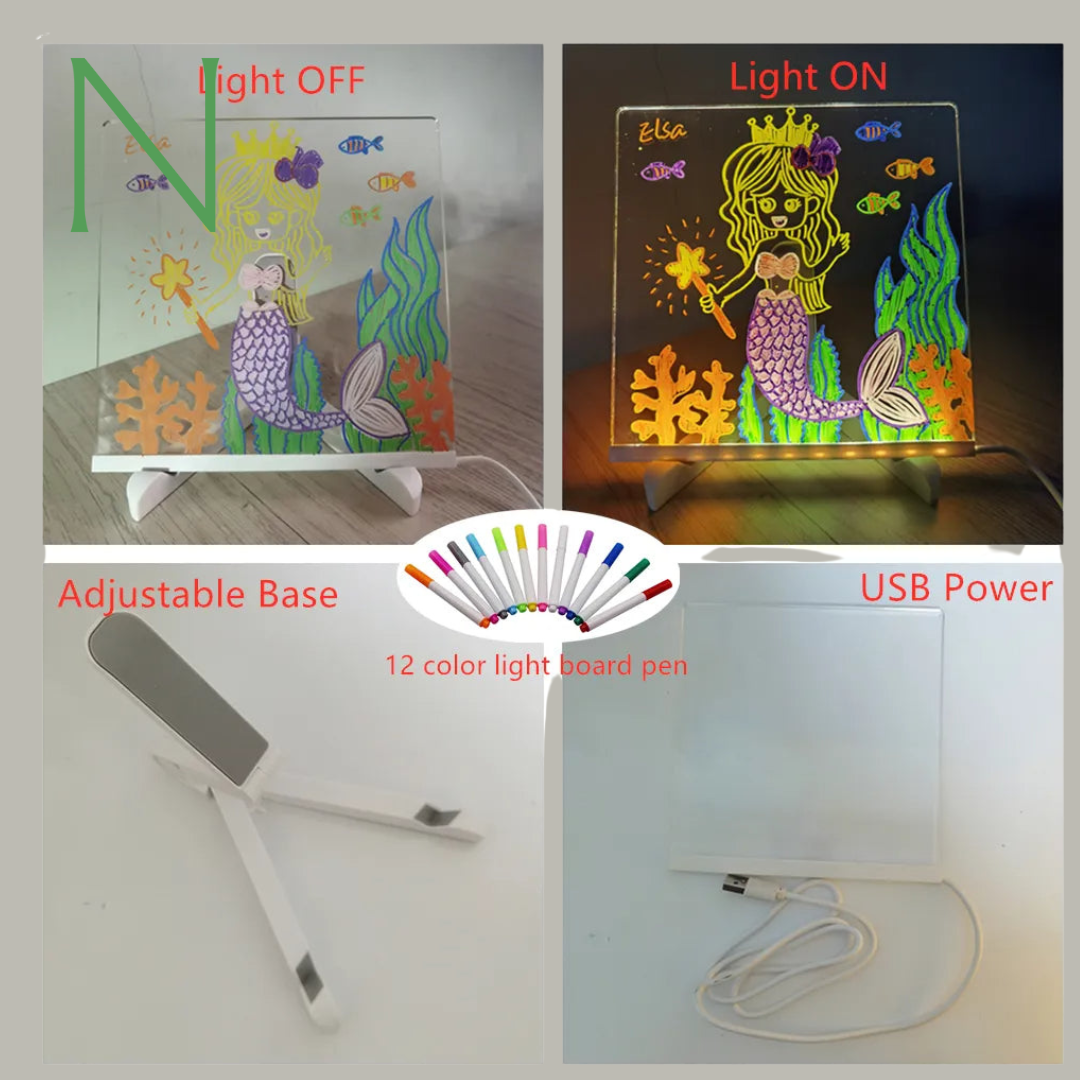 Luminous Board - Creatieve LED-lamp met multifunctioneel bord